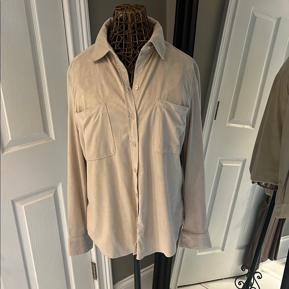 Grace Beige Button Down Shirt